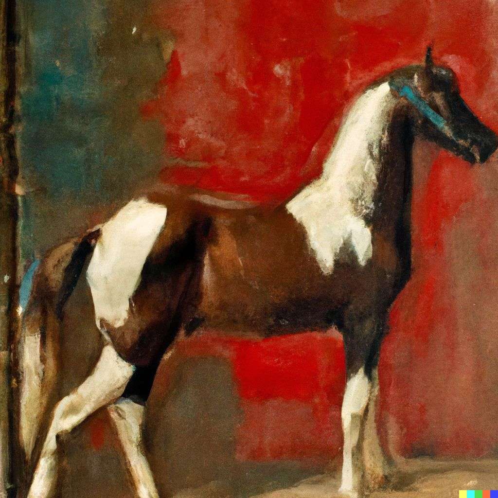 a horse, painting from the 20th century